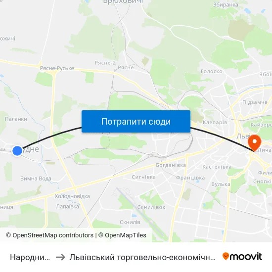 Народний Дім to Львівський торговельно-економічний університет map