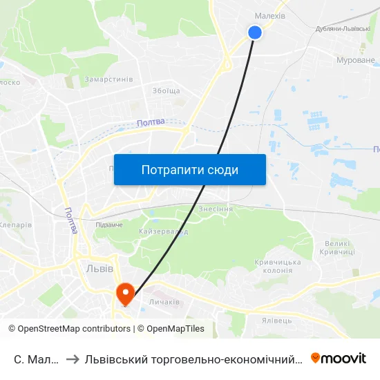 С. Малехів to Львівський торговельно-економічний університет map