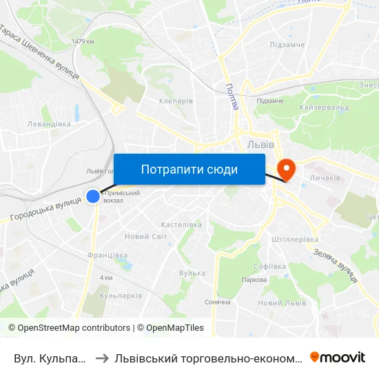 Вул. Кульпарківська to Львівський торговельно-економічний університет map
