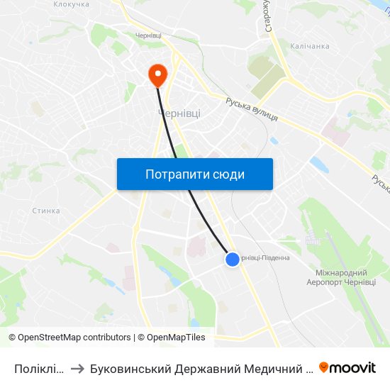 Поліклініка to Буковинський Державний Медичний Університет map