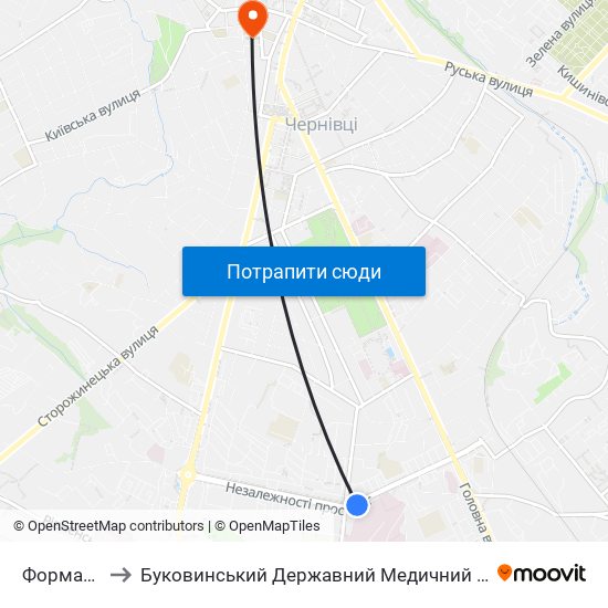 Формаркет to Буковинський Державний Медичний Університет map