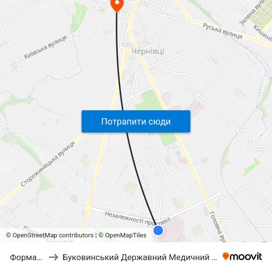 Формаркет to Буковинський Державний Медичний Університет map