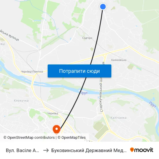 Вул. Васіле Александрі to Буковинський Державний Медичний Університет map