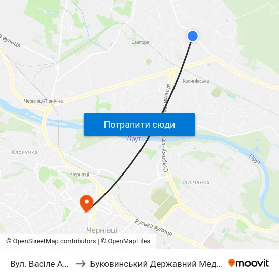 Вул. Васіле Александрі to Буковинський Державний Медичний Університет map