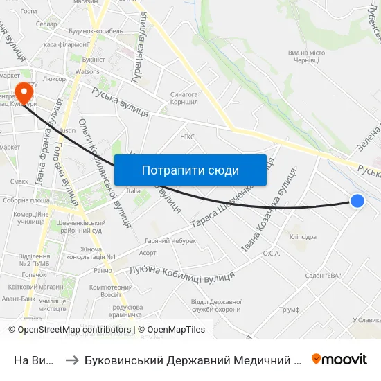 На Вимогу to Буковинський Державний Медичний Університет map