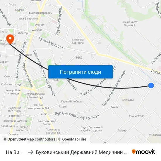 На Вимогу to Буковинський Державний Медичний Університет map