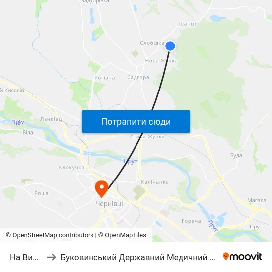 На Вимогу to Буковинський Державний Медичний Університет map