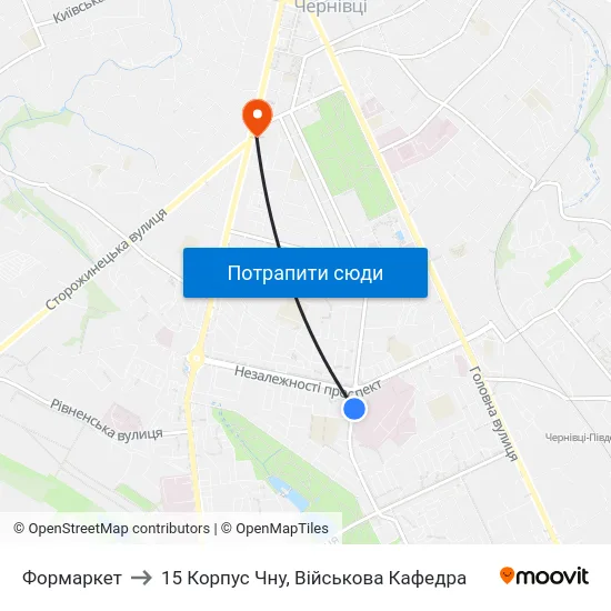 Формаркет to 15 Корпус Чну, Військова Кафедра map