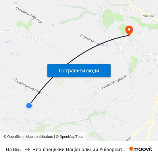 На Вимогу to Чернівецький Національний Університет Ім.Ю.Федьковича map