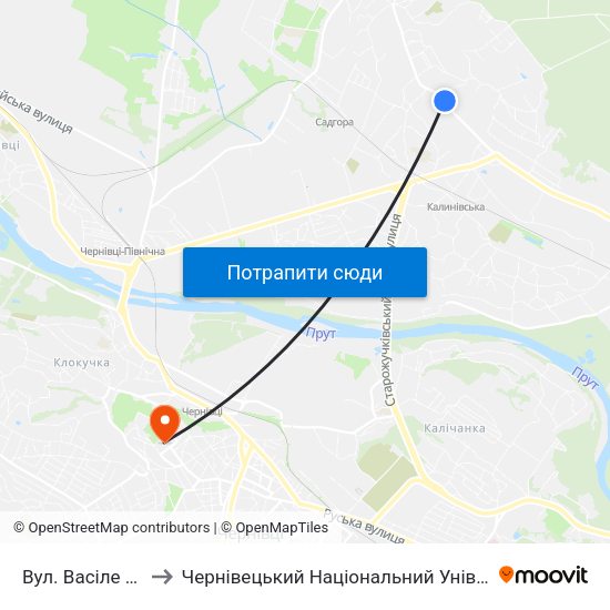 Вул. Васіле Александрі to Чернівецький Національний Університет Ім.Ю.Федьковича map