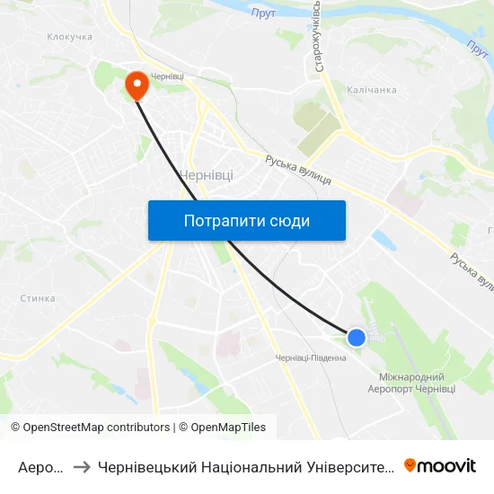 Аеропорт to Чернівецький Національний Університет Ім.Ю.Федьковича map