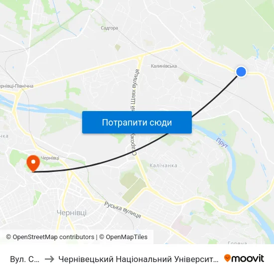 Вул. Січова to Чернівецький Національний Університет Ім.Ю.Федьковича map