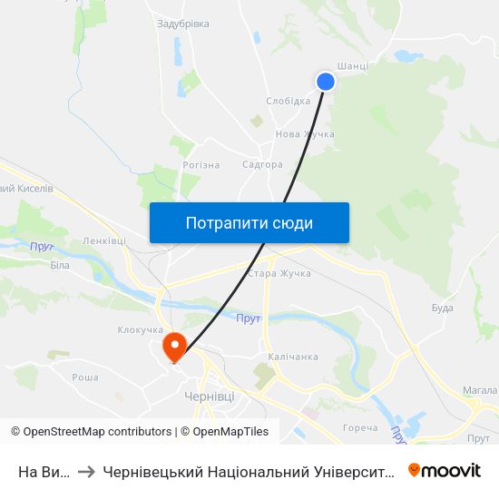 На Вимогу to Чернівецький Національний Університет Ім.Ю.Федьковича map