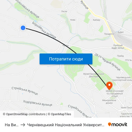 На Вимогу to Чернівецький Національний Університет Ім.Ю.Федьковича map
