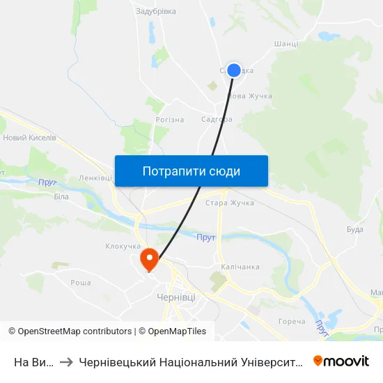 На Вимогу to Чернівецький Національний Університет Ім.Ю.Федьковича map
