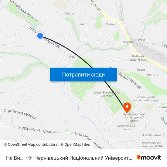 На Вимогу to Чернівецький Національний Університет Ім.Ю.Федьковича map