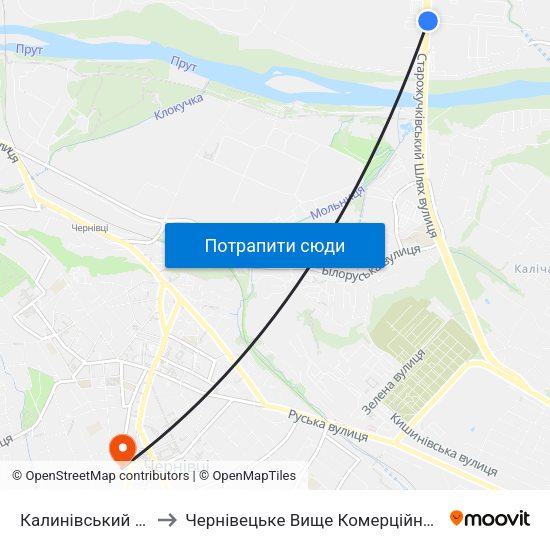 Калинівський Ринок to Чернівецьке Вище Комерційне Училище map
