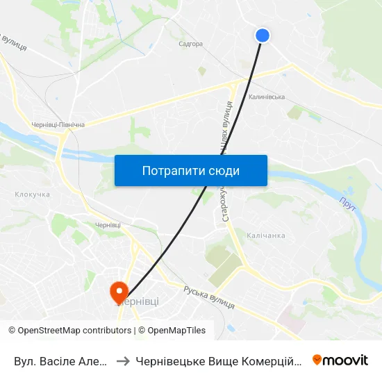 Вул. Васіле Александрі to Чернівецьке Вище Комерційне Училище map