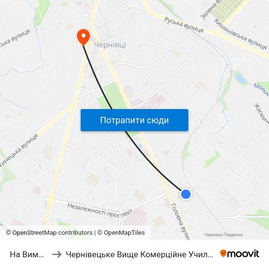 На Вимогу to Чернівецьке Вище Комерційне Училище map