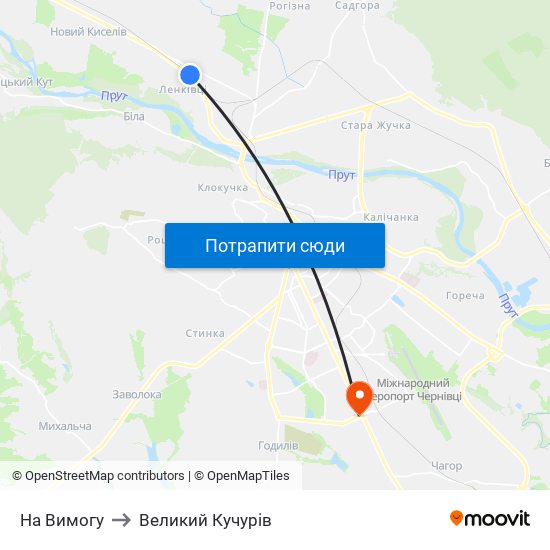 На Вимогу to Великий Кучурів map