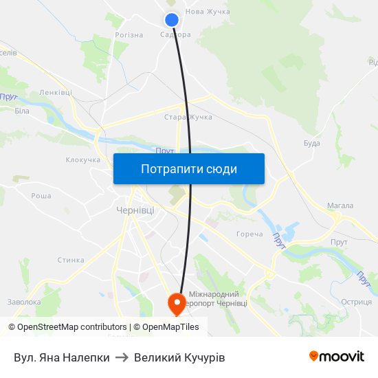 Вул. Яна Налепки to Великий Кучурів map