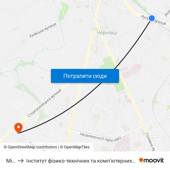 Міст to Інститут фізико-технічних та комп’ютерних наук ЧНУ map