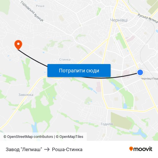 Завод "Легмаш" to Роша-Стинка map