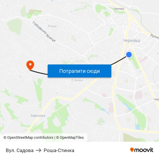 Вул. Садова to Роша-Стинка map