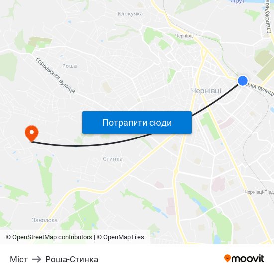 Міст to Роша-Стинка map