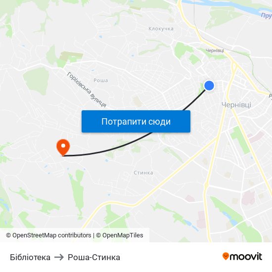 Бібліотека to Роша-Стинка map