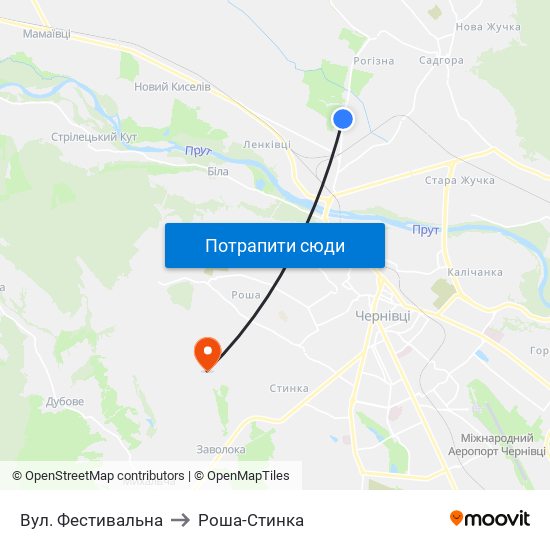 Вул. Фестивальна to Роша-Стинка map