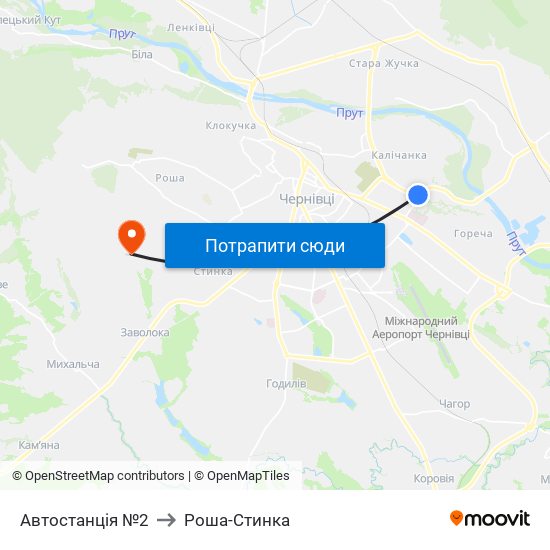 Автостанція №2 to Роша-Стинка map