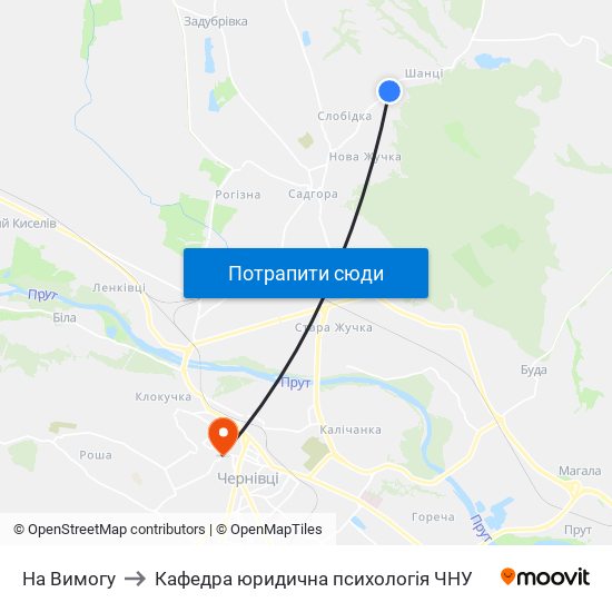 На Вимогу to Кафедра юридична психологія ЧНУ map