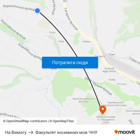 На Вимогу to Факультет іноземних мов ЧНУ map