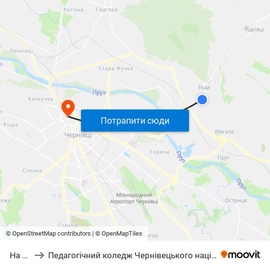 На Вимогу to Педагогічний коледж Чернівецького національного університету їм. Ю. Федьковича map