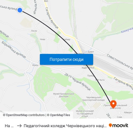 На Вимогу to Педагогічний коледж Чернівецького національного університету їм. Ю. Федьковича map