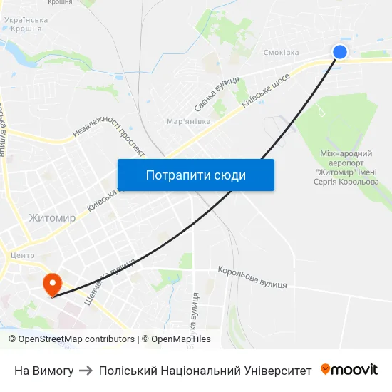 На Вимогу to Поліський Національний Університет map