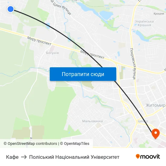 Кафе to Поліський Національний Університет map