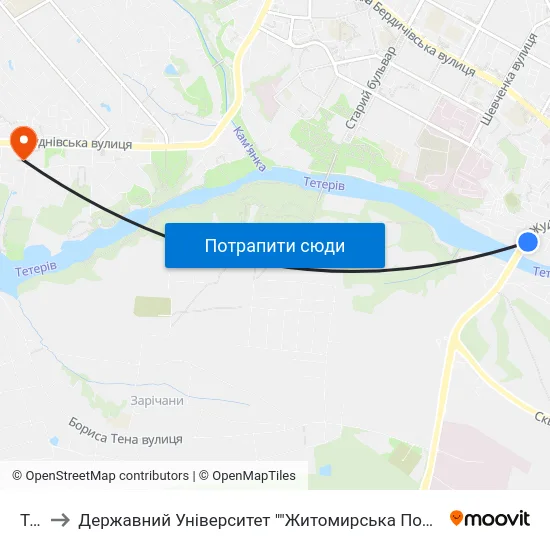 Тес to Державний Університет ""Житомирська Політехніка"" map