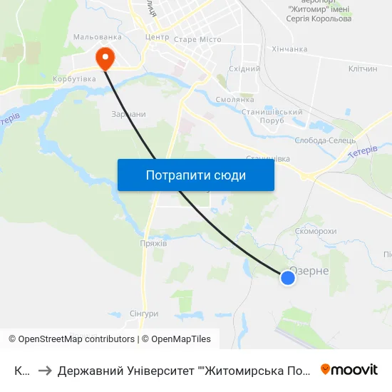 Кпп to Державний Університет ""Житомирська Політехніка"" map