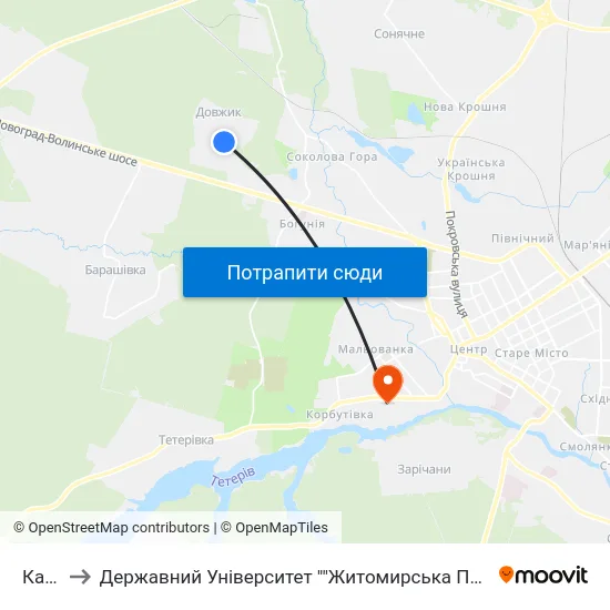 Кафе to Державний Університет ""Житомирська Політехніка"" map