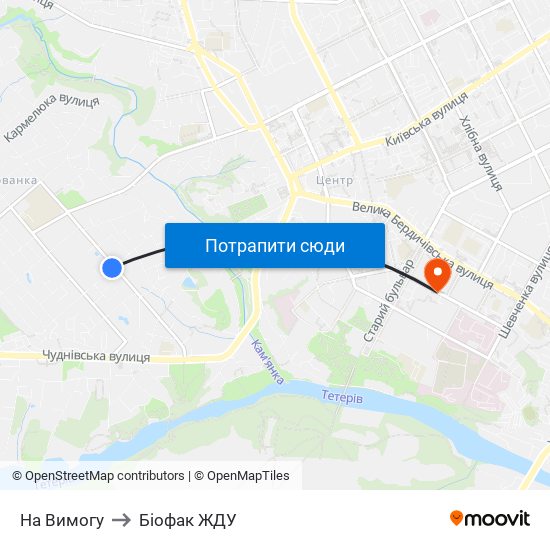 На Вимогу to Біофак ЖДУ map