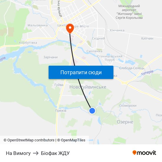 На Вимогу to Біофак ЖДУ map