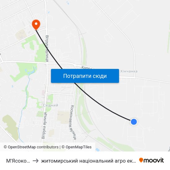 М'Ясокомбінат to житомирський національний агро екологічний університет map