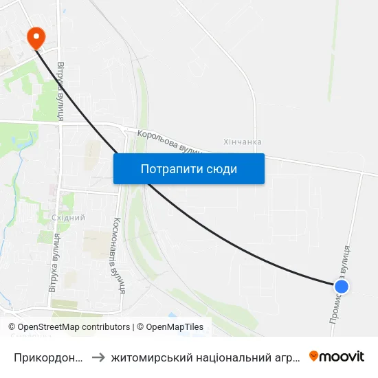 Прикордонна Частина to житомирський національний агро екологічний університет map