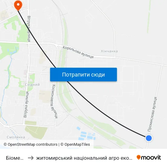 Біомедскло to житомирський національний агро екологічний університет map