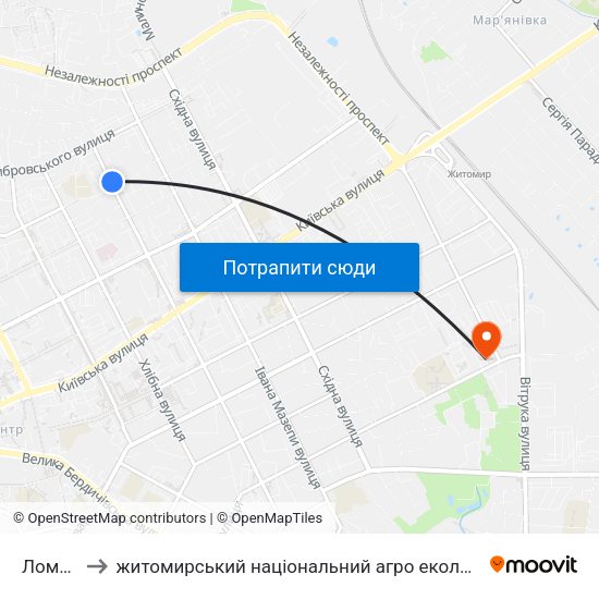 Ломбард to житомирський національний агро екологічний університет map