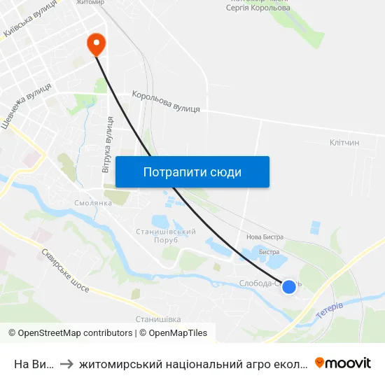 На Вимогу to житомирський національний агро екологічний університет map