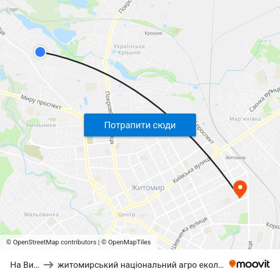 На Вимогу to житомирський національний агро екологічний університет map
