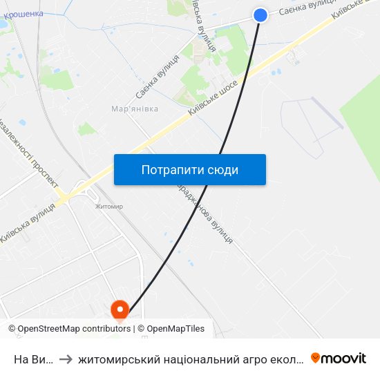 На Вимогу to житомирський національний агро екологічний університет map